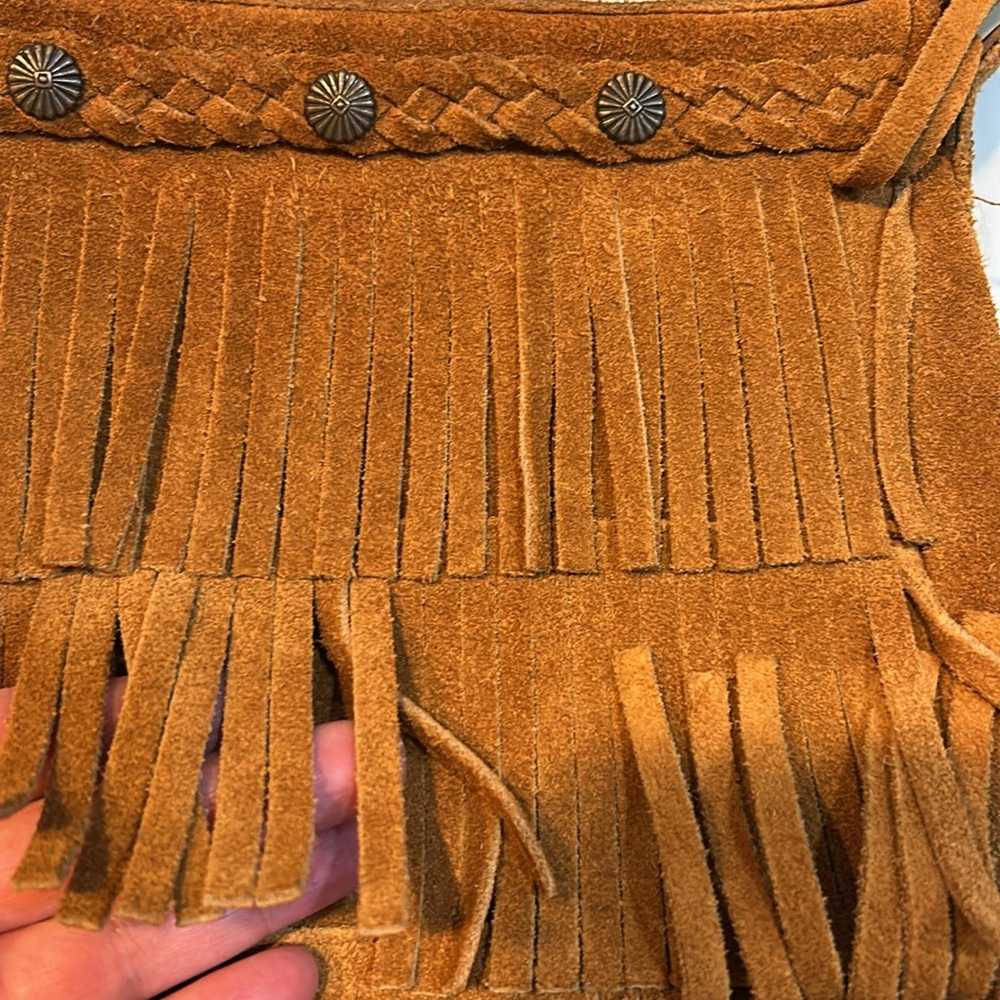 Vintage boho Minnetonka suede fringe shoulder bag purse - Picture 13 of 16